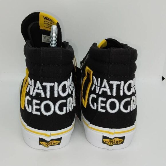 VANS National Geographic HiTop Men's NEW w/Tags Black SK8-Hi Sneakers - sz. 8 - Picture 4 of 6